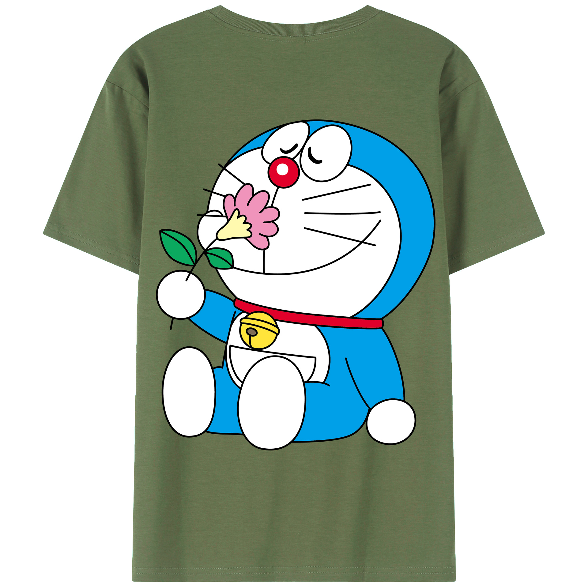 （画像用） ドラえもん Doraemon 綿100％ メンズ半袖Tシャツ（バックプリント） 通気性